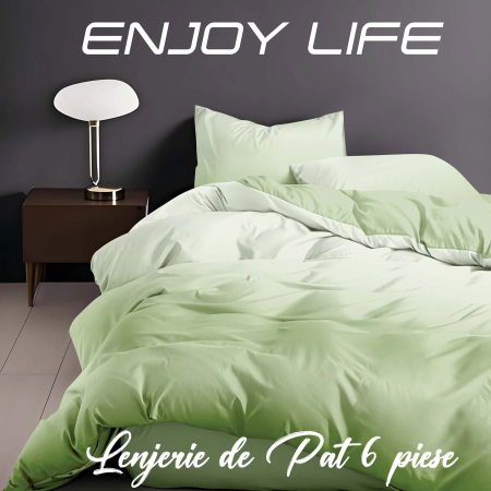 Pucioasa - Lenjerie de pat Finet "Enjoy Life" - - 6 piese - cearsaf pat