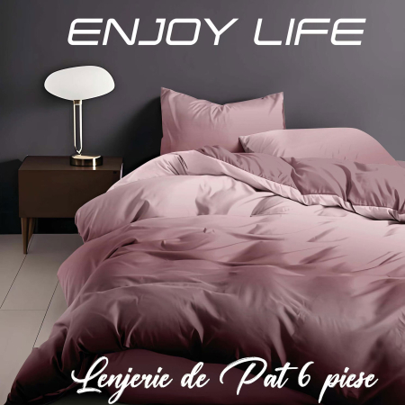 Pucioasa - Lenjerie de pat Finet "Enjoy Life" - - 6 piese - cearsaf pat