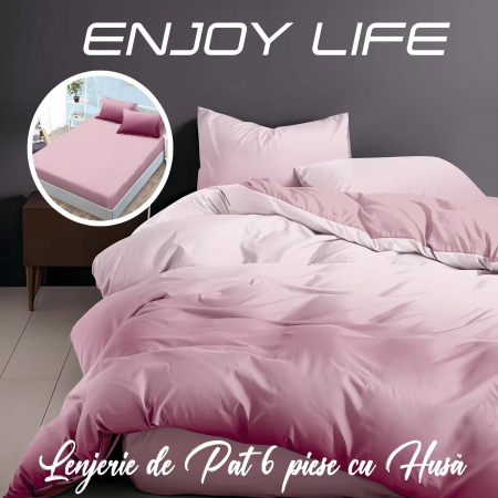 Pucioasa - Lenjerie de pat Finet "Enjoy Life" - - 6 piese - husa pentru saltea