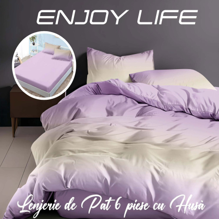 Pucioasa - Lenjerie de pat Finet "Enjoy Life" - - 6 piese - husa pentru saltea