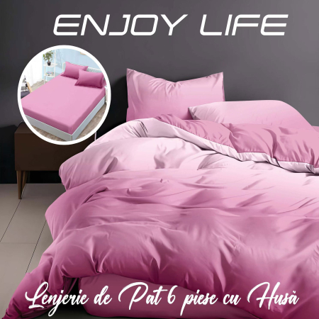 Pucioasa - Lenjerie de pat Finet "Enjoy Life" - - 6 piese - husa pentru saltea