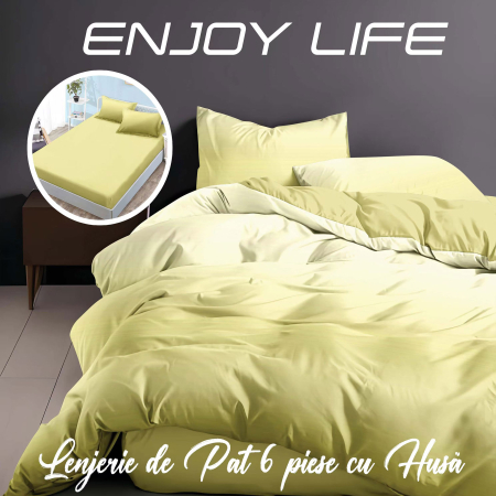 Pucioasa - Lenjerie de pat Finet "Enjoy Life" - - 6 piese - husa pentru saltea