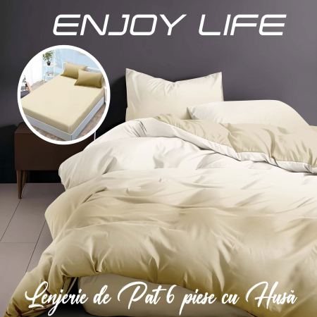 Pucioasa - Lenjerie de pat Finet "Enjoy Life" - - 6 piese - husa pentru saltea