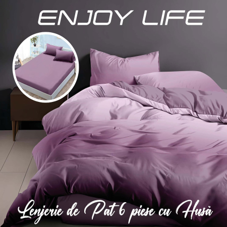 Pucioasa - Lenjerie de pat Finet "Enjoy Life" - - 6 piese - husa pentru saltea