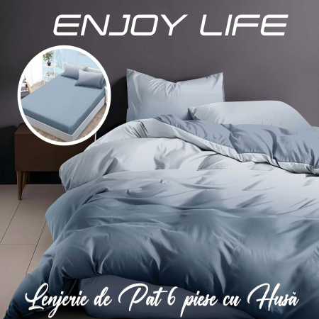 Pucioasa - Lenjerie de pat Finet "Enjoy Life" - - 6 piese - husa pentru saltea
