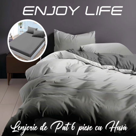 Pucioasa - Lenjerie de pat Finet "Enjoy Life" - - 6 piese - husa pentru saltea