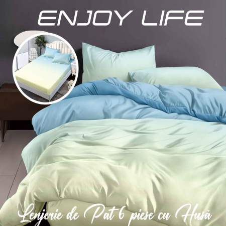 Pucioasa - Lenjerie de pat Finet "Enjoy Life" - - 6 piese - husa pentru saltea