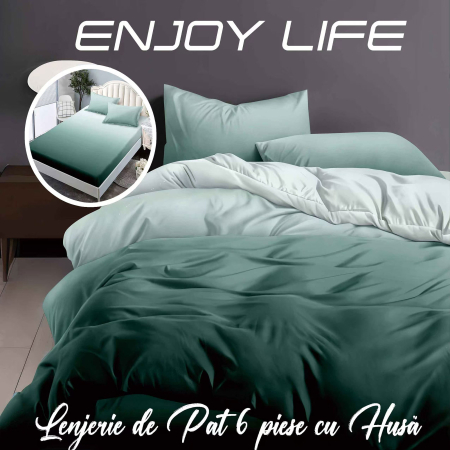 Pucioasa - Lenjerie de pat Finet "Enjoy Life" - - 6 piese - husa pentru saltea