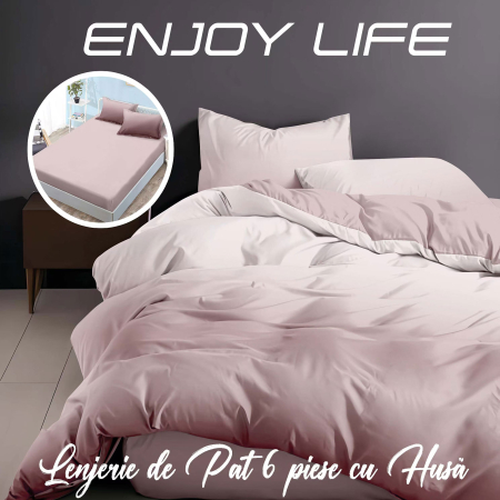 Pucioasa - Lenjerie de pat Finet "Enjoy Life" - - 6 piese - husa pentru saltea