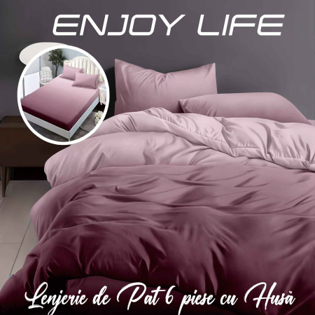 Pucioasa - Lenjerie de pat Finet "Enjoy Life" - - 6 piese - husa pentru saltea