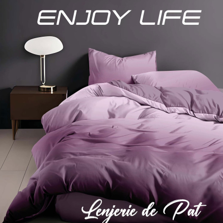 LENJERII DE PAT POLICOTON - Lenjerie de pat Finet "Enjoy Life" - Tip lenjerie:: - 4 piese - cearsaf pat