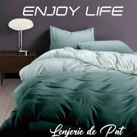 LENJERII DE PAT POLICOTON - Lenjerie de pat Finet "Enjoy Life" - Tip lenjerie:: - 4 piese - cearsaf pat