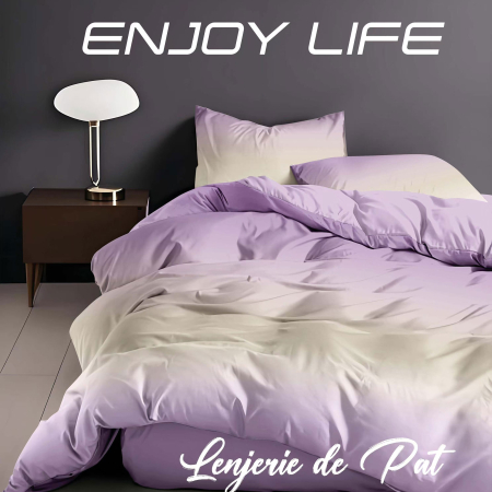 LENJERII DE PAT POLICOTON - Lenjerie de pat Finet "Enjoy Life" - Tip lenjerie:: - 4 piese - cearsaf pat