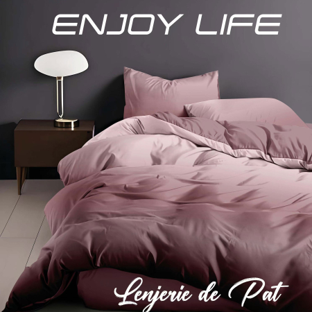 LENJERII DE PAT POLICOTON - Lenjerie de pat Finet "Enjoy Life" - Tip lenjerie:: - 4 piese - cearsaf pat