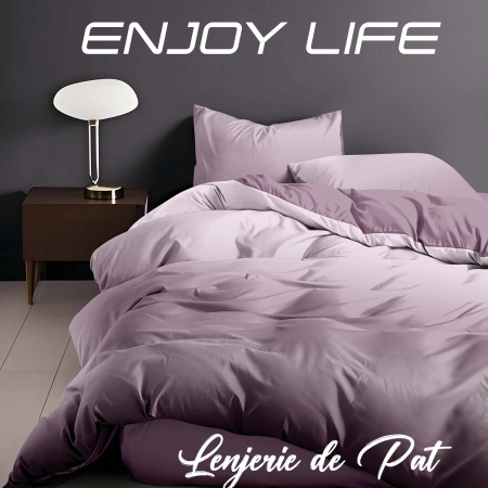 LENJERII DE PAT POLICOTON - Lenjerie de pat Finet "Enjoy Life" - Tip lenjerie:: - 4 piese - cearsaf pat