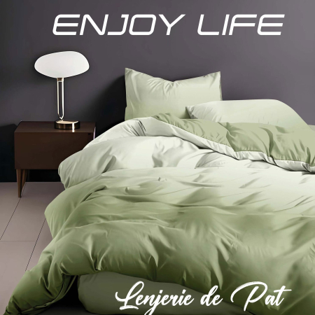 LENJERII DE PAT POLICOTON - Lenjerie de pat Finet "Enjoy Life" - Tip lenjerie:: - 4 piese - cearsaf pat