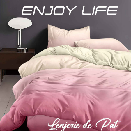 LENJERII DE PAT POLICOTON - Lenjerie de pat Finet "Enjoy Life" - Tip lenjerie:: - 4 piese - cearsaf pat