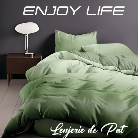 LENJERII DE PAT POLICOTON - Lenjerie de pat Finet "Enjoy Life" - Tip lenjerie:: - 4 piese - cearsaf pat