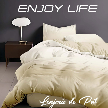 LENJERII DE PAT POLICOTON - Lenjerie de pat Finet "Enjoy Life" - Tip lenjerie:: - 4 piese - cearsaf pat