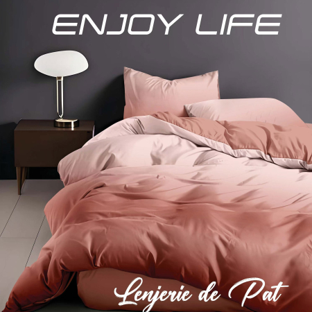 LENJERII DE PAT POLICOTON - Lenjerie de pat Finet "Enjoy Life" - Tip lenjerie:: - 4 piese - cearsaf pat