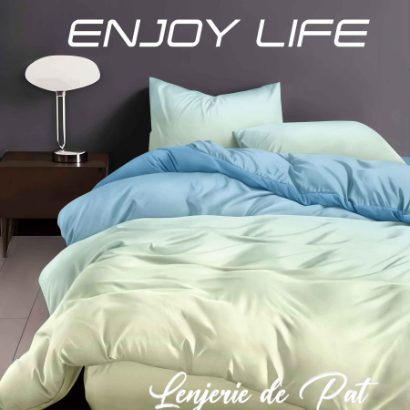 LENJERII DE PAT POLICOTON - Lenjerie de pat Finet "Enjoy Life" - Tip lenjerie:: - 4 piese - cearsaf pat
