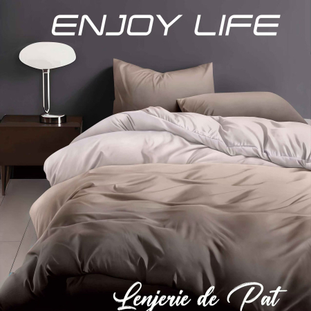 LENJERII DE PAT POLICOTON - Lenjerie de pat Finet "Enjoy Life" - Tip lenjerie:: - 4 piese - cearsaf pat