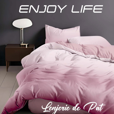 LENJERII DE PAT POLICOTON - Lenjerie de pat Finet "Enjoy Life" - Tip lenjerie:: - 4 piese - cearsaf pat