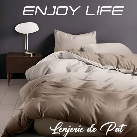 LENJERII DE PAT POLICOTON - Lenjerie de pat Finet "Enjoy Life" - Tip lenjerie:: - 4 piese - cearsaf pat