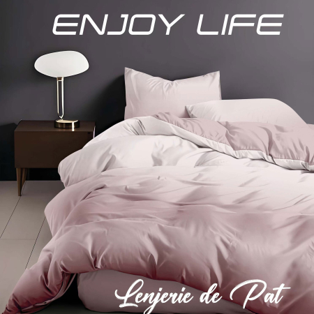LENJERII DE PAT POLICOTON - Lenjerie de pat Finet "Enjoy Life" - Tip lenjerie:: - 4 piese - cearsaf pat