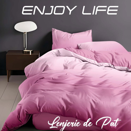 LENJERII DE PAT POLICOTON - Lenjerie de pat Finet "Enjoy Life" - Tip lenjerie:: - 4 piese - cearsaf pat