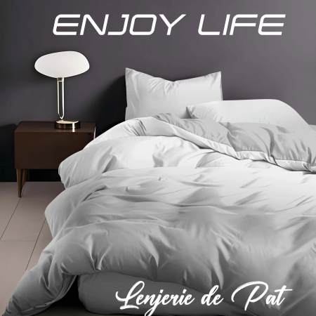 LENJERII DE PAT POLICOTON - Lenjerie de pat Finet "Enjoy Life" - Tip lenjerie:: - 4 piese - cearsaf pat