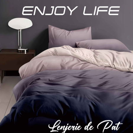 LENJERII DE PAT POLICOTON - Lenjerie de pat Finet "Enjoy Life" - Tip lenjerie:: - 4 piese - cearsaf pat