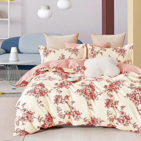 Pucioasa - LENJERIE DE PAT PERCALLE IMPRIMAT (PRC106) - King size 6 piese