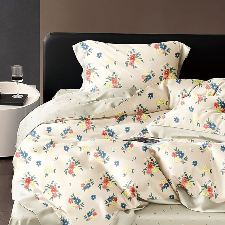 Pucioasa - LENJERIE DE PAT PERCALLE IMPRIMAT (PRC107) - King size 4 piese