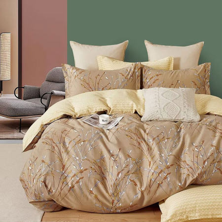 Pucioasa - LENJERIE DE PAT PERCALLE IMPRIMAT (PRC111) - King size 4 piese