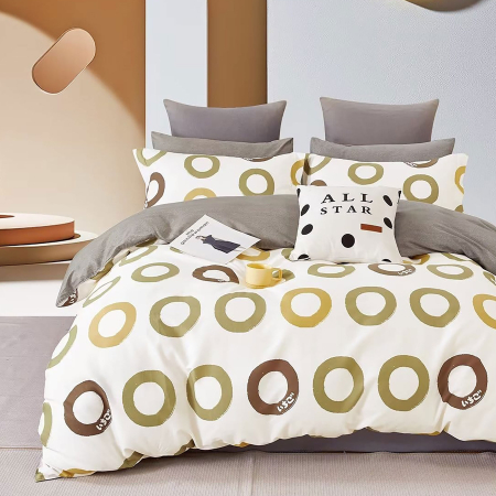 Pucioasa - LENJERIE DE PAT PERCALLE IMPRIMAT (PRC119) - King size 6 piese