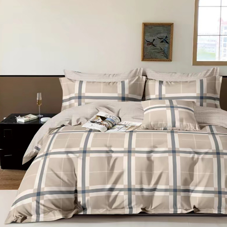 Pucioasa - LENJERIE DE PAT PERCALLE IMPRIMAT (PRC127) - King size 6 piese cu husa