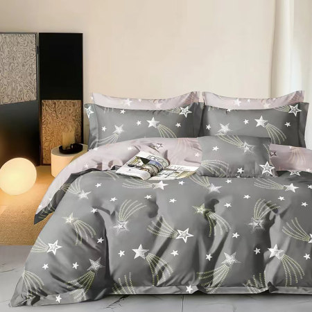 Pucioasa - LENJERIE DE PAT PERCALLE IMPRIMAT (PRC133) - King size 6 piese