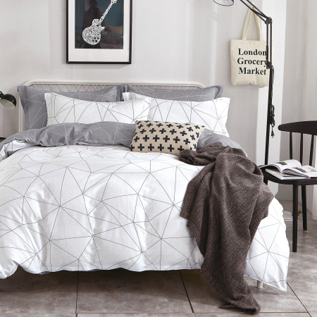 Pucioasa - LENJERIE DE PAT PERCALLE IMPRIMAT (PRC175) - King size 6 piese