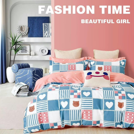 Pucioasa - LENJERIE DE PAT PERCALLE IMPRIMAT (PRC19) - King size 6 piese cu husa