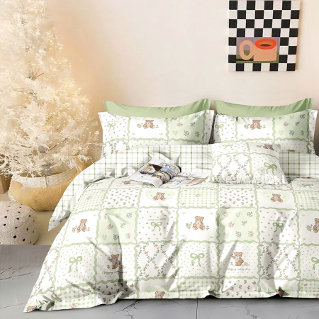 Pucioasa - LENJERIE DE PAT PERCALLE IMPRIMAT (PRC202) - King size 6 piese