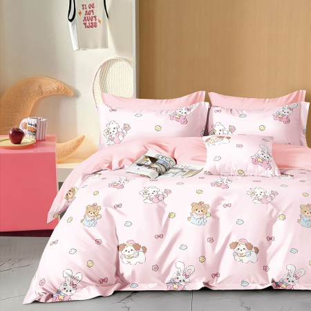 Lenjerii de pat percale - bumbac 100% - LENJERIE DE PAT PERCALLE IMPRIMAT (PRC203) - Dimensiuni:: O persoana