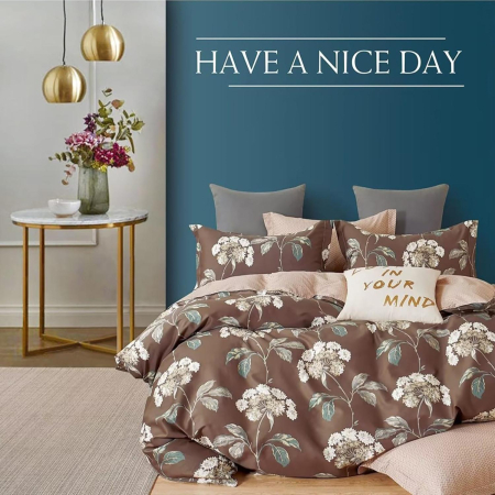 Pucioasa - LENJERIE DE PAT PERCALLE IMPRIMAT (PRC31) - King size 6 piese cu husa