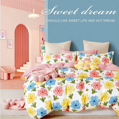 Lenjerii de pat percale - bumbac 100% - LENJERIE DE PAT PERCALLE IMPRIMAT (PRC33) - Dimensiuni:: King size 6 piese cu husa