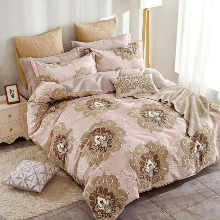 Lenjerii de pat percale - bumbac 100% - LENJERIE DE PAT PERCALLE IMPRIMAT (PRC50) - Dimensiuni:: King size 6 piese cu husa