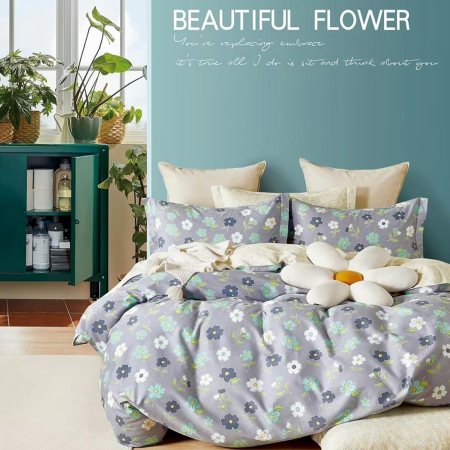 Lenjerii de pat percale - bumbac 100% - LENJERIE DE PAT PERCALLE IMPRIMAT (PRC6) - Dimensiuni:: King size 6 piese cu husa