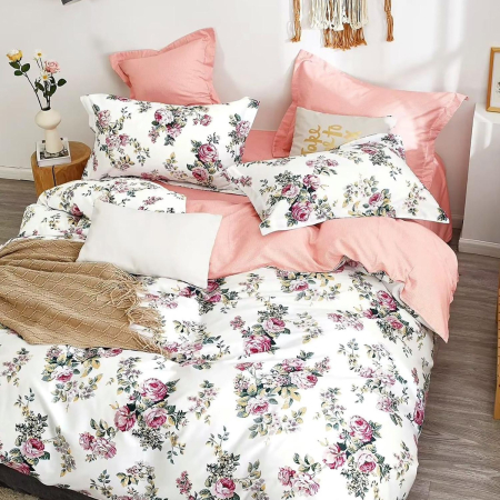 Lenjerii de pat percale - bumbac 100% - LENJERIE DE PAT PERCALLE IMPRIMAT (PRC67) - Dimensiuni:: King size 6 piese cu husa