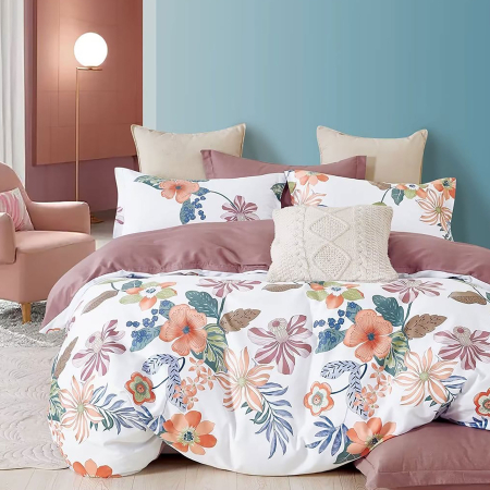 Lenjerii de pat percale - bumbac 100% - LENJERIE DE PAT PERCALLE IMPRIMAT (PRC70) - Dimensiuni:: King size 6 piese cu husa