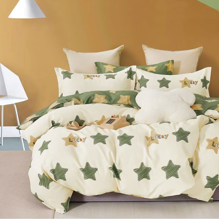 Pucioasa - LENJERIE DE PAT PERCALLE IMPRIMAT (PRC73) - King size 6 piese cu husa