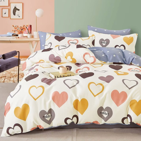 Pucioasa - LENJERIE DE PAT PERCALLE IMPRIMAT (PRC77) - King size 6 piese cu husa